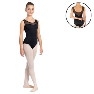 Body Danza con Inserto in Rete Trasparente - AT103R