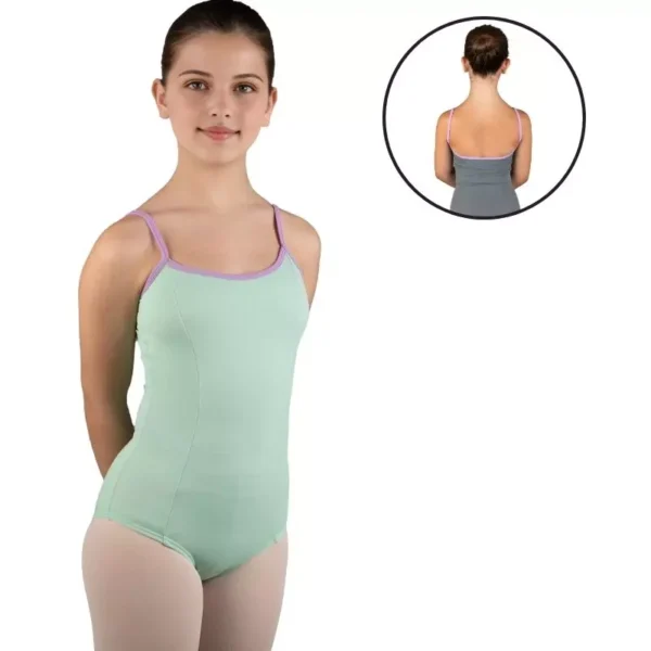 Body Danza con Bretelle Sottili e Bordo a Contrasto - B2615