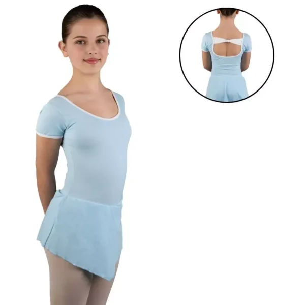 Body Danza con Manica Corta e Fiocco sulla Schiena - SK210