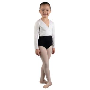 G200 Alice: Golfino da Danza in Cotone Incrociato con Passanti