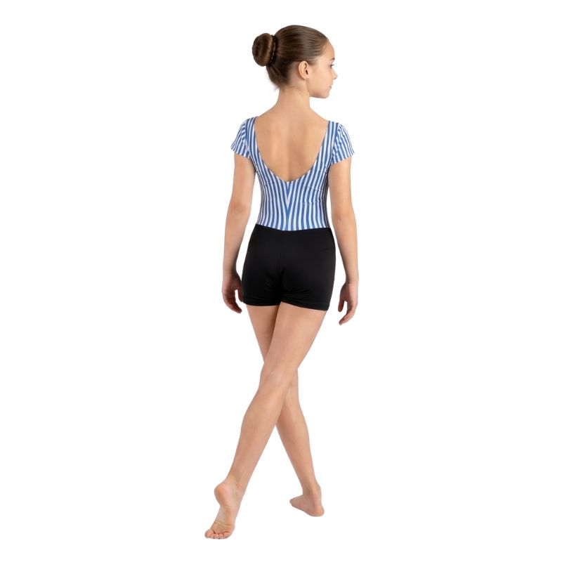 Body a Righe Stile Nautico con Scollo a V e Maniche Corte – vista posteriore