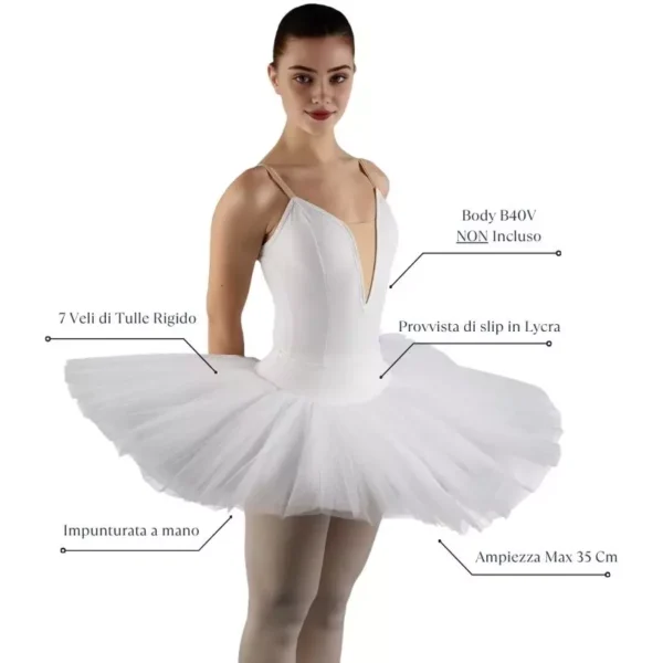 Tutulette Classica con 7 Veli di Tulle Rigido e Ampiezza Max 37cm - TC35S