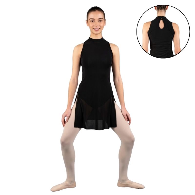 Abito con Collo Alto, Spacchi Laterali e Lunghezza Mezza Coscia - W5