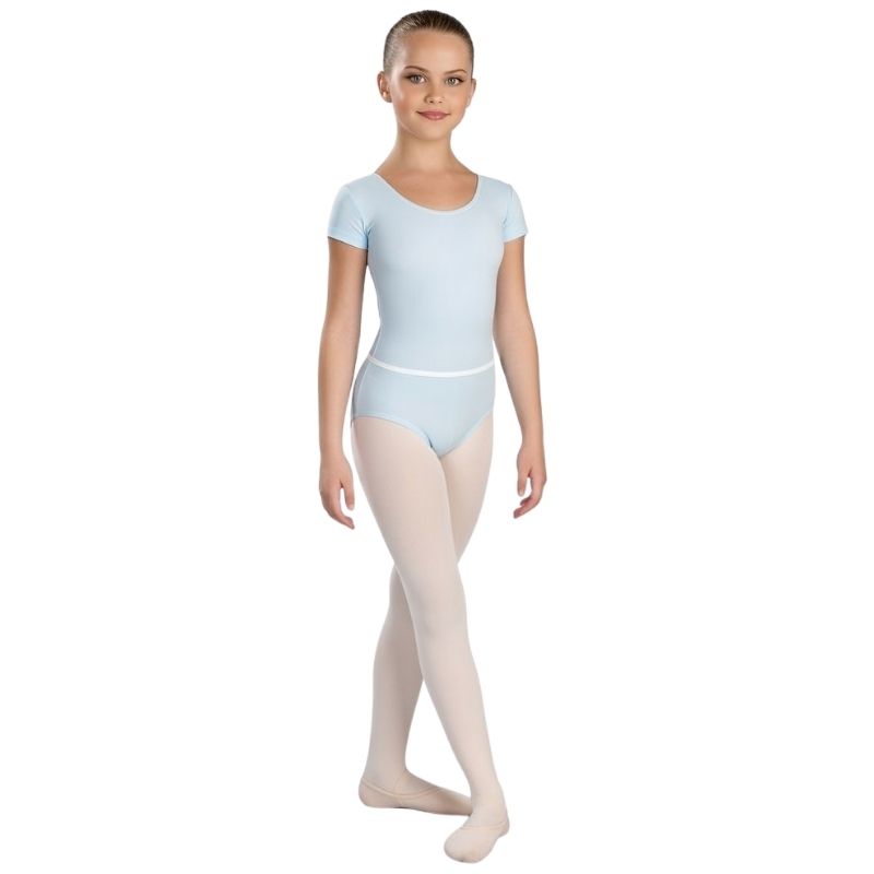 Body Danza Classico con Maniche Corte e Cinturino - B408C