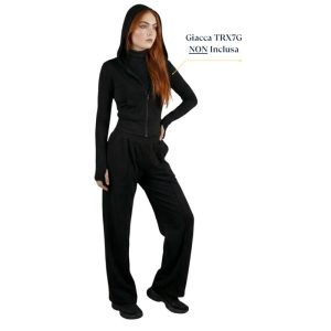 TRX7P Iris: Pantalone Elegance in Cotone Garzato a Gamba Dritta