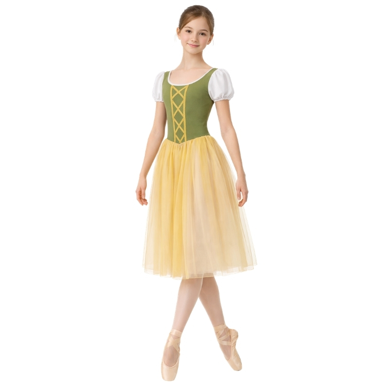 Tutù Degas con corpino decorato e gonna lunga – vista frontale