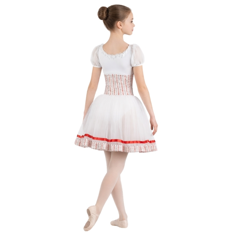 Costume da danza con gonna a strati e maniche a sbuffo – vista posteriore