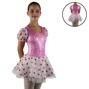 TU4001 Tutù Bubble Con Microrete A Pois Mano Velluto E Sottogonna In Doppio Tulle Rigido