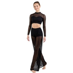 Pantalone da Danza a Gamba Ampia con Culotte Integrata - PL3 MIRAGE – vista frontale