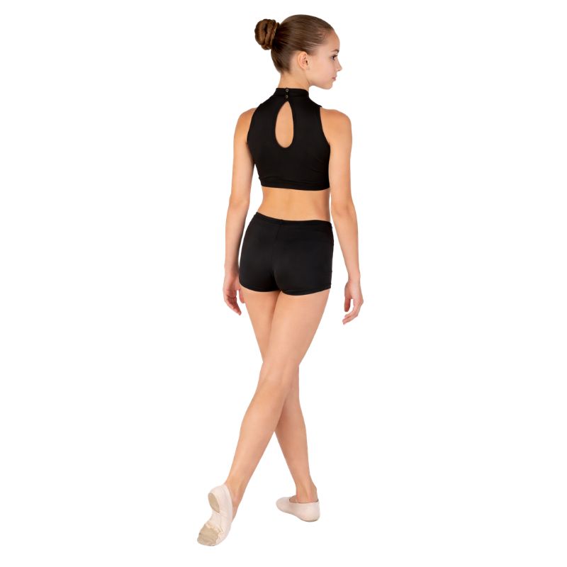 Top Corto con Collo Alto e Elegante Apertura Posteriore – vista posteriore