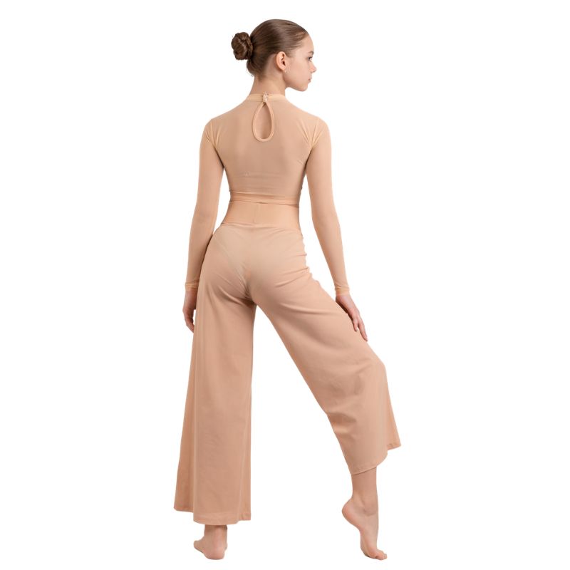 Top da Danza a Manica Lunga con Collo Alto e Inserto a Cuore - TT9 EVOKE – vista posteriore