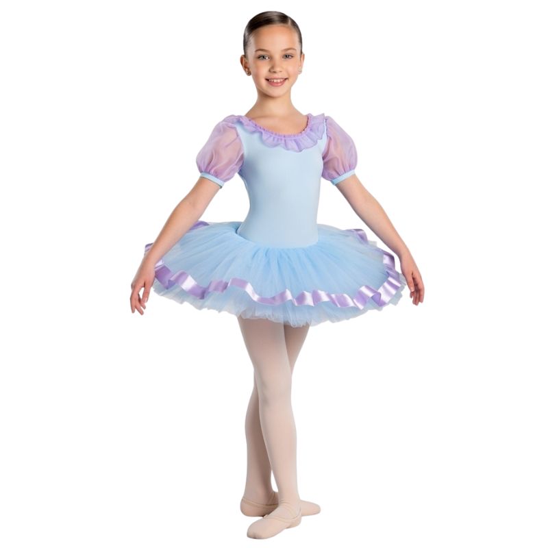 Tutù Classico con Dettagli in Raso e Maniche a Sbuffo - TU2603S