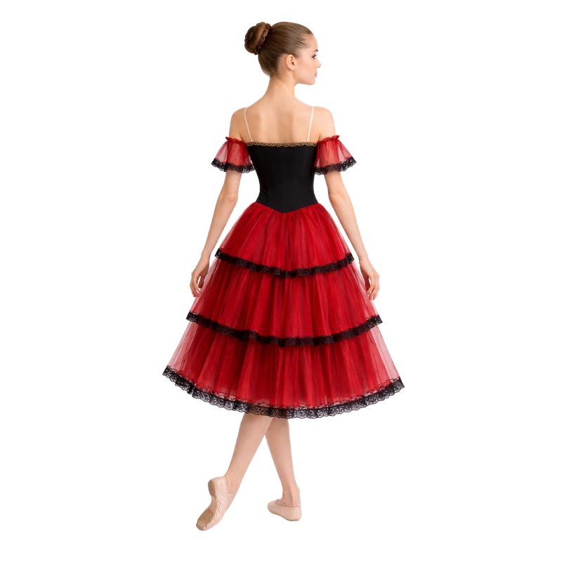 Costume da scena con gonna a balze e manichette in tulle – vista posteriore