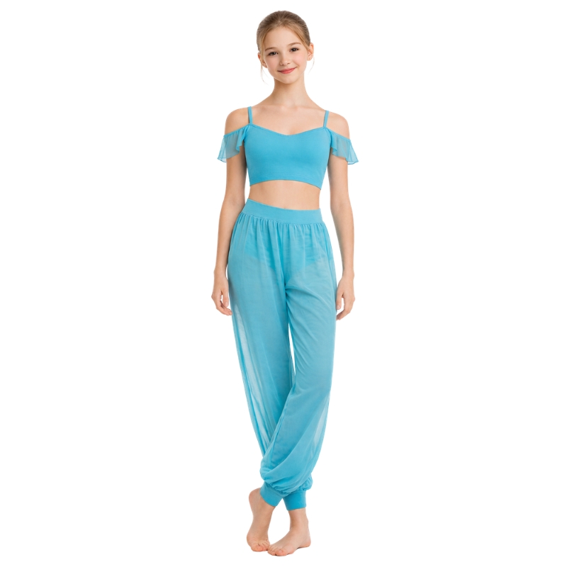 Top da Danza Odalisca con Manichine in Chiffon | Altrovedanza – vista frontale