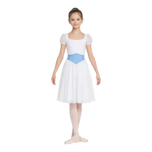 Costume da spettacolo con maniche a volant e cintura sagomata ABS001 – vista frontale