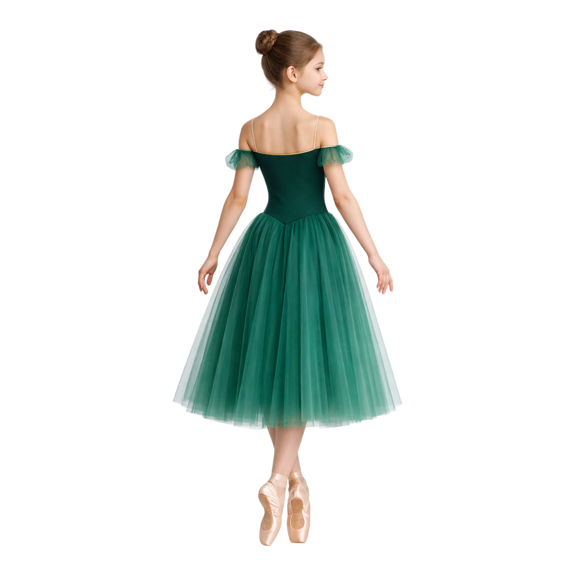 Tutù Degas con spalle scoperte e maniche drappeggiate – vista posteriore