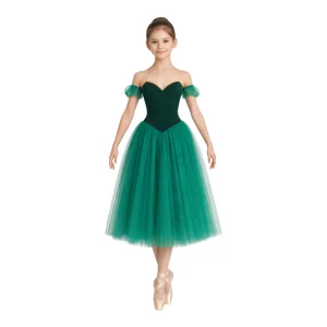 Tutù Degas con spalle scoperte e maniche drappeggiate – vista frontale