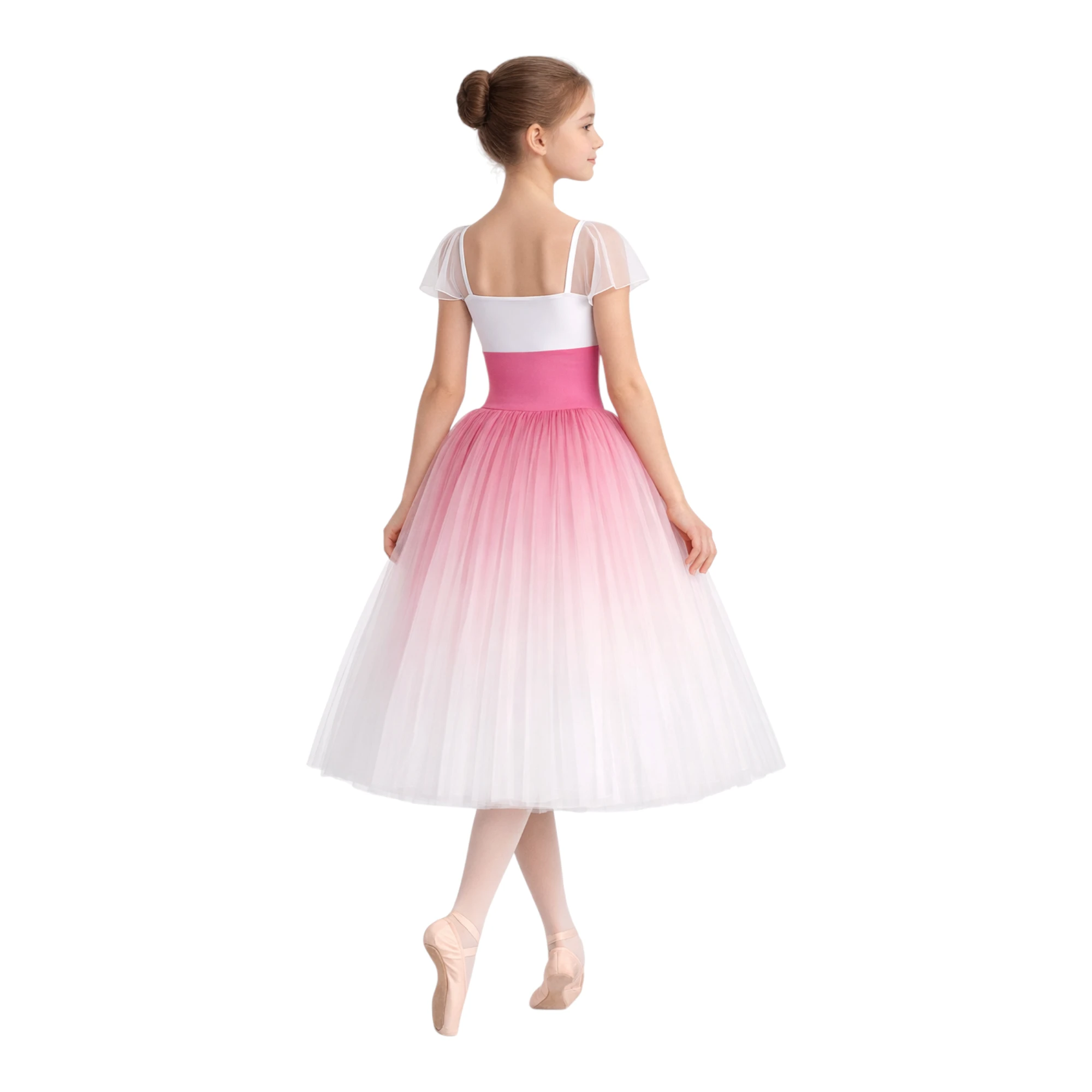 Tutù Degas con corpetto a fascia e gonna lunga in tulle – vista posteriore