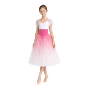 Tutù Degas con corpetto a fascia e gonna lunga in tulle – vista frontale
