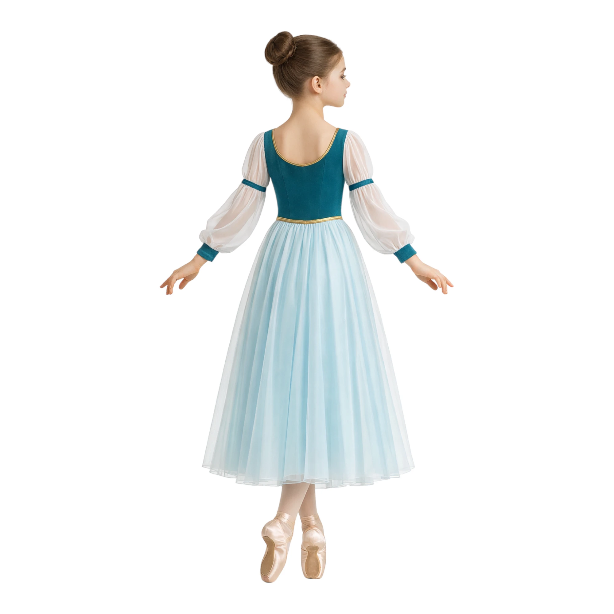 Tutù Degas con maniche lunghe e corpetto decorato – vista posteriore