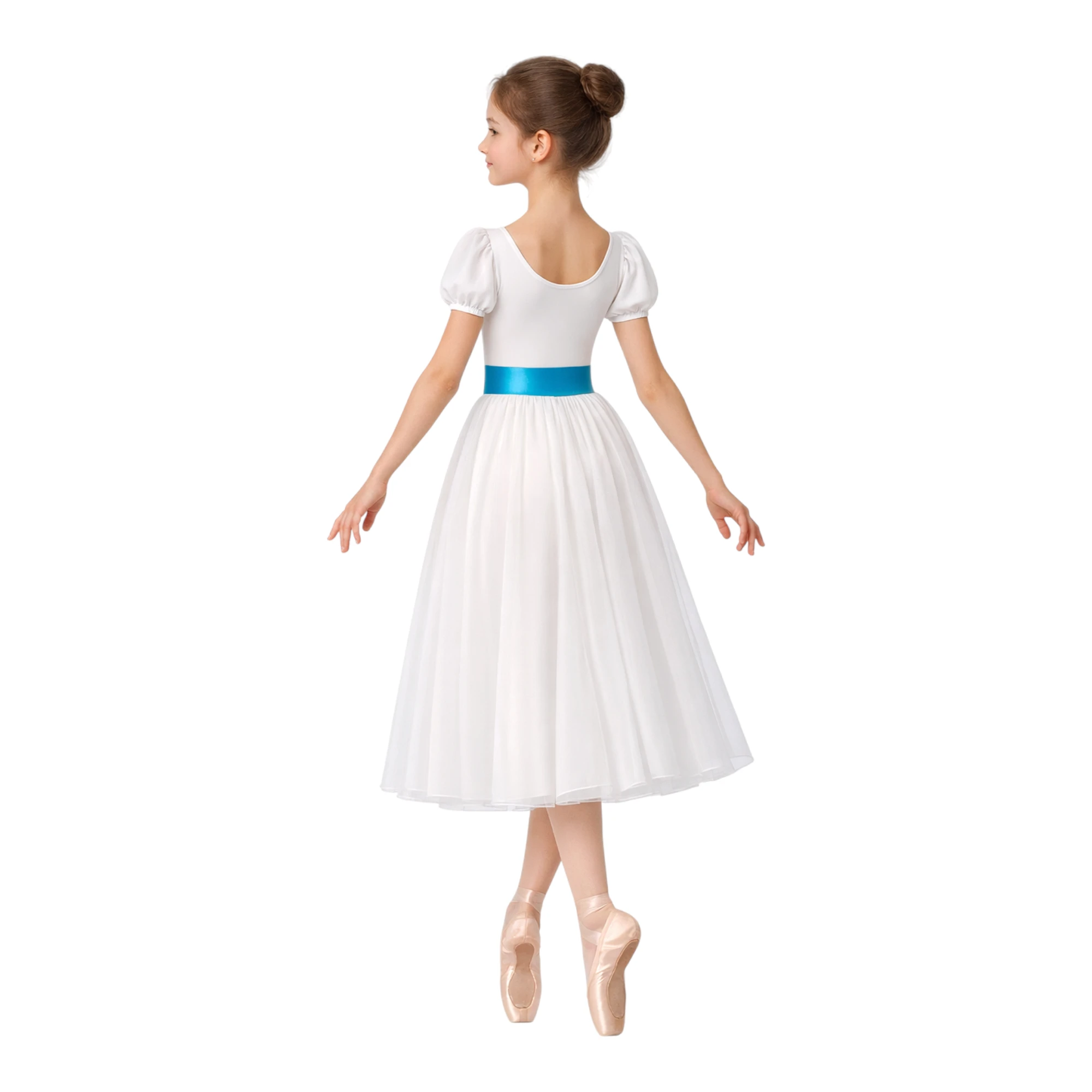 Tutù Degas con gonna lunga in tulle e fiocco decorativo – vista posteriore