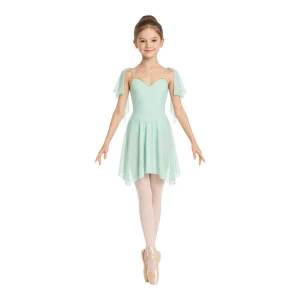 Costume da scena con maniche drappeggiate e gonna fluida – vista frontale