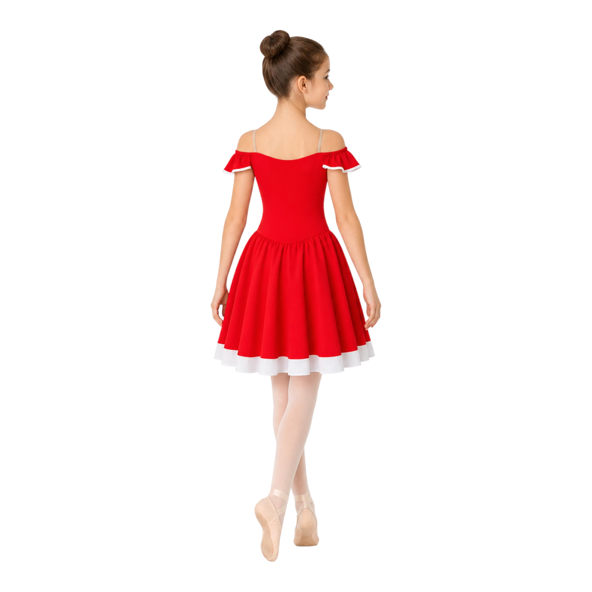 Costume da scena con corpino sagomato e gonna a ruota CF001 – vista posteriore