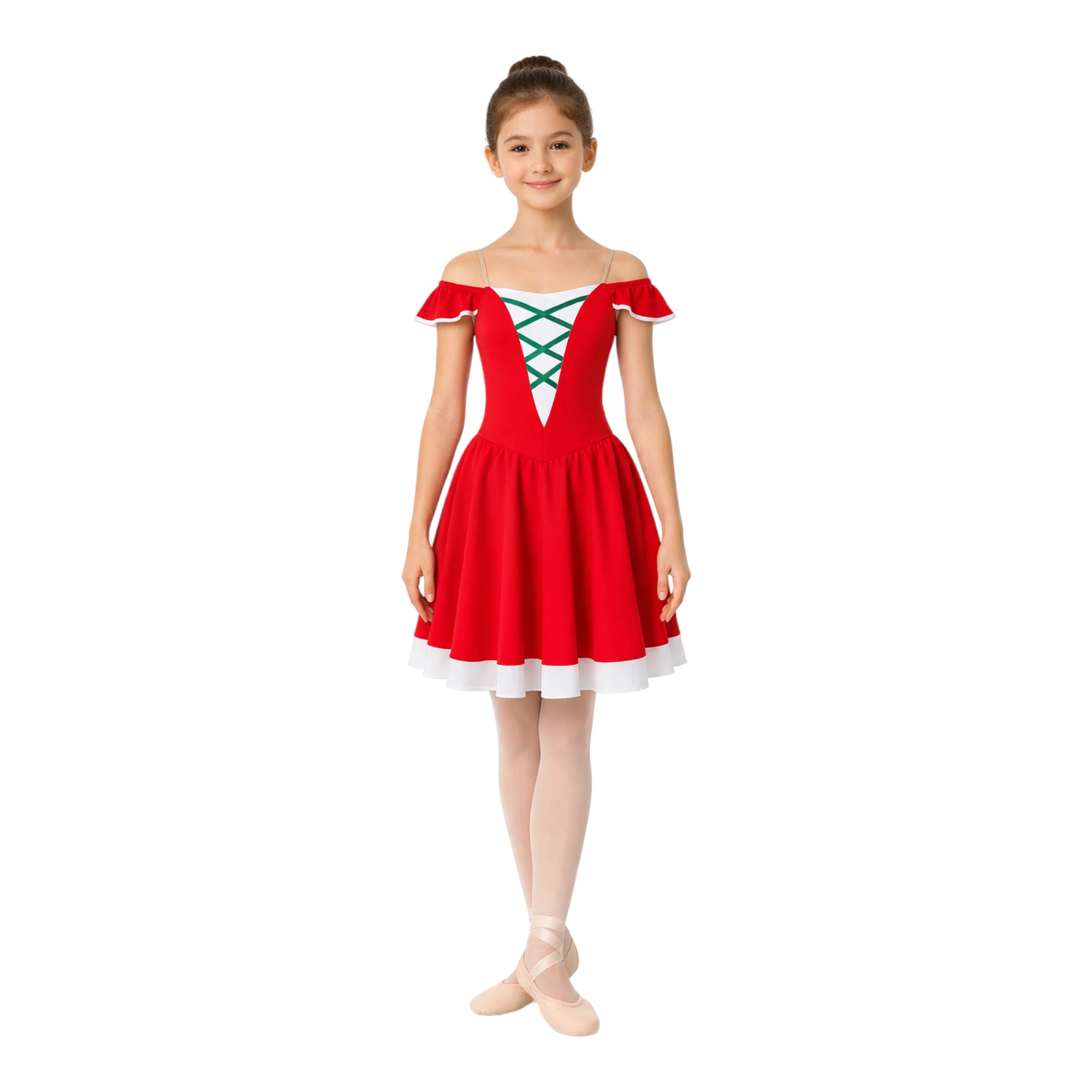 Costume da scena con corpino sagomato e gonna a ruota CF001 – vista frontale