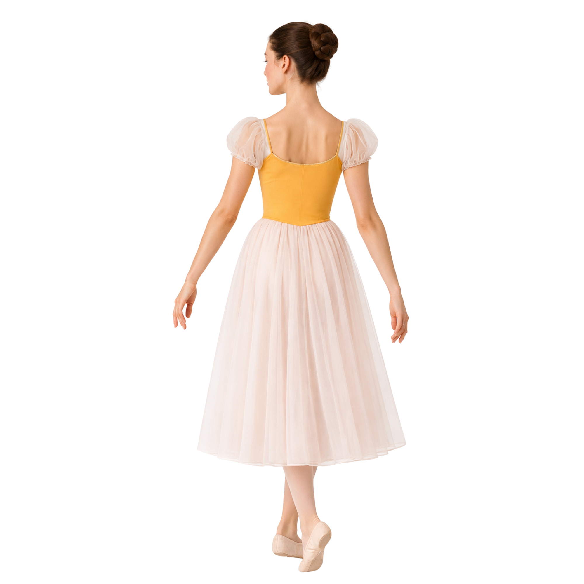 Costume da balletto con grembiule e maniche a sbuffo – vista posteriore
