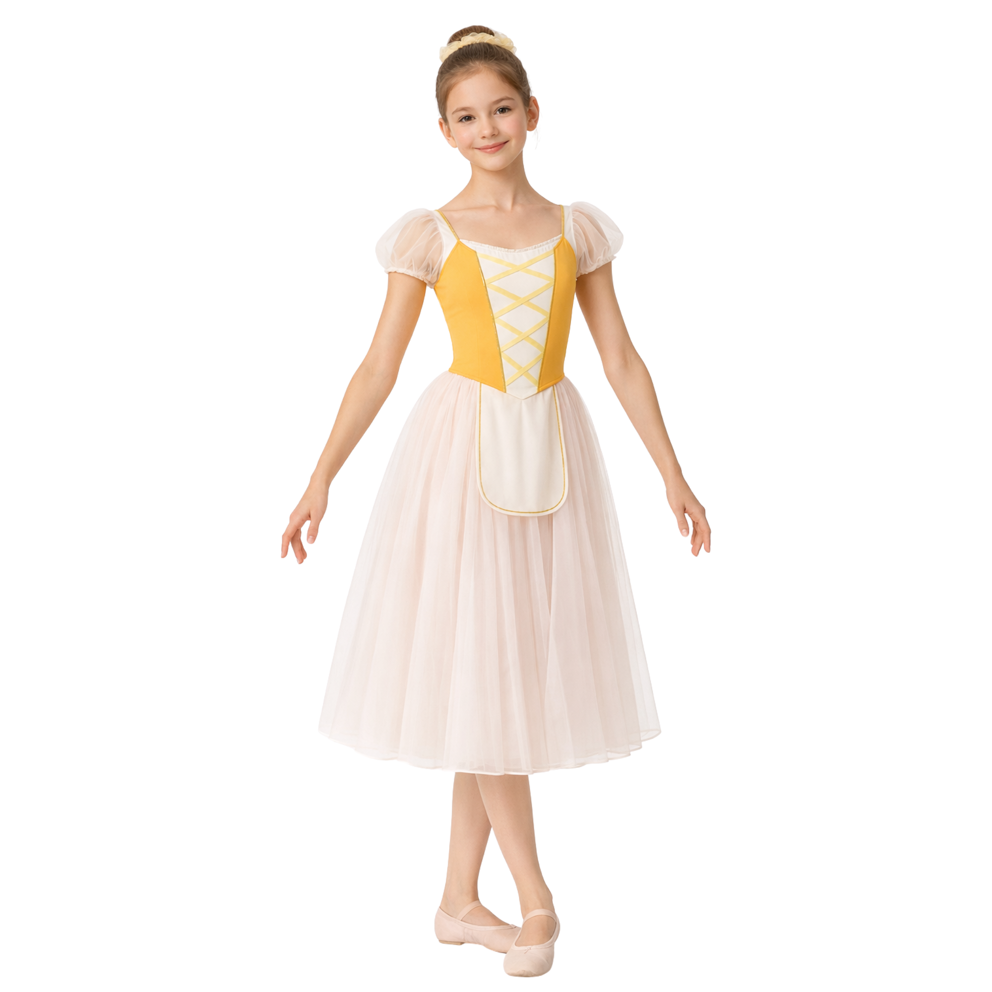 Costume da balletto con grembiule e maniche a sbuffo – vista frontale
