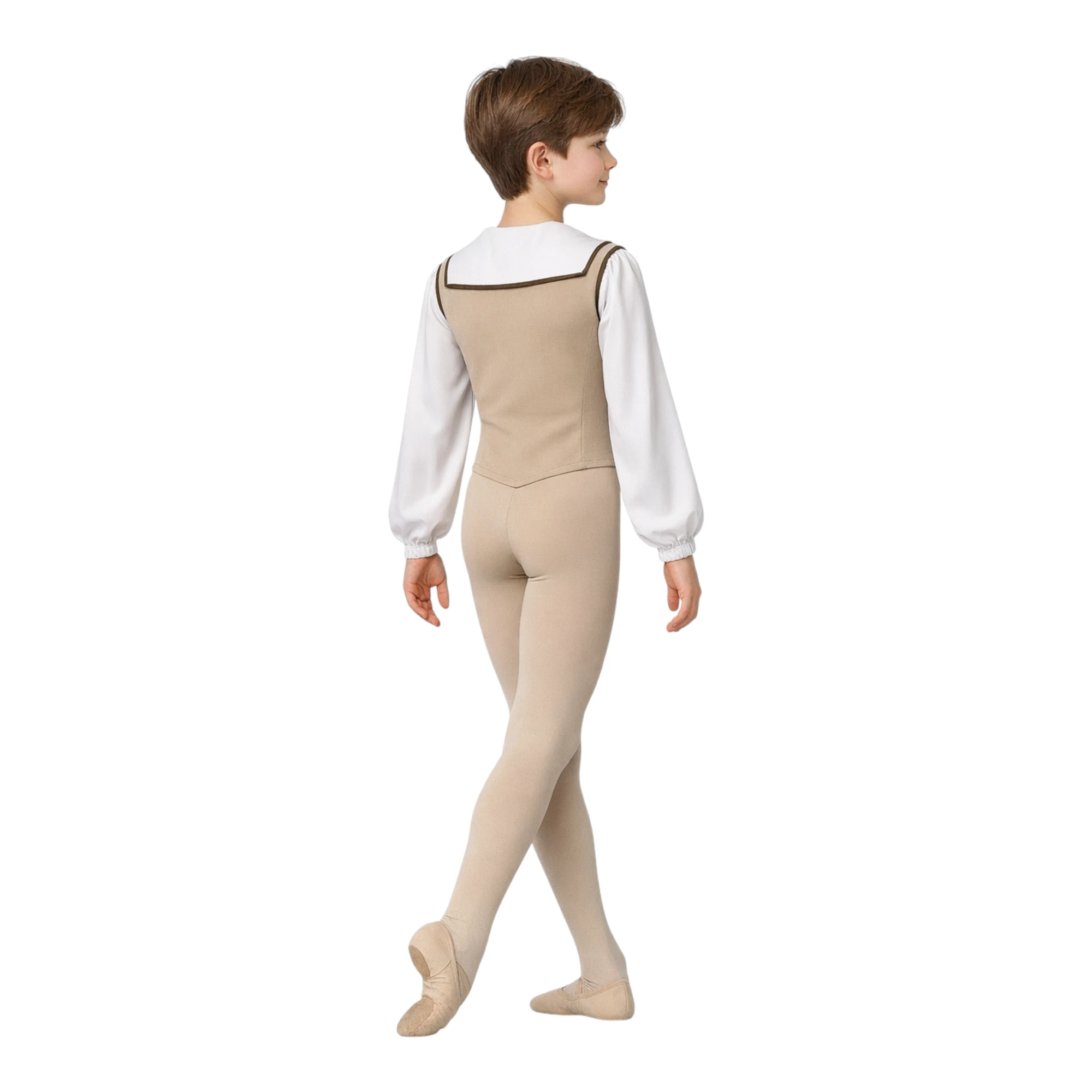 Costume da scena con gilet allacciato e camicia – vista posteriore