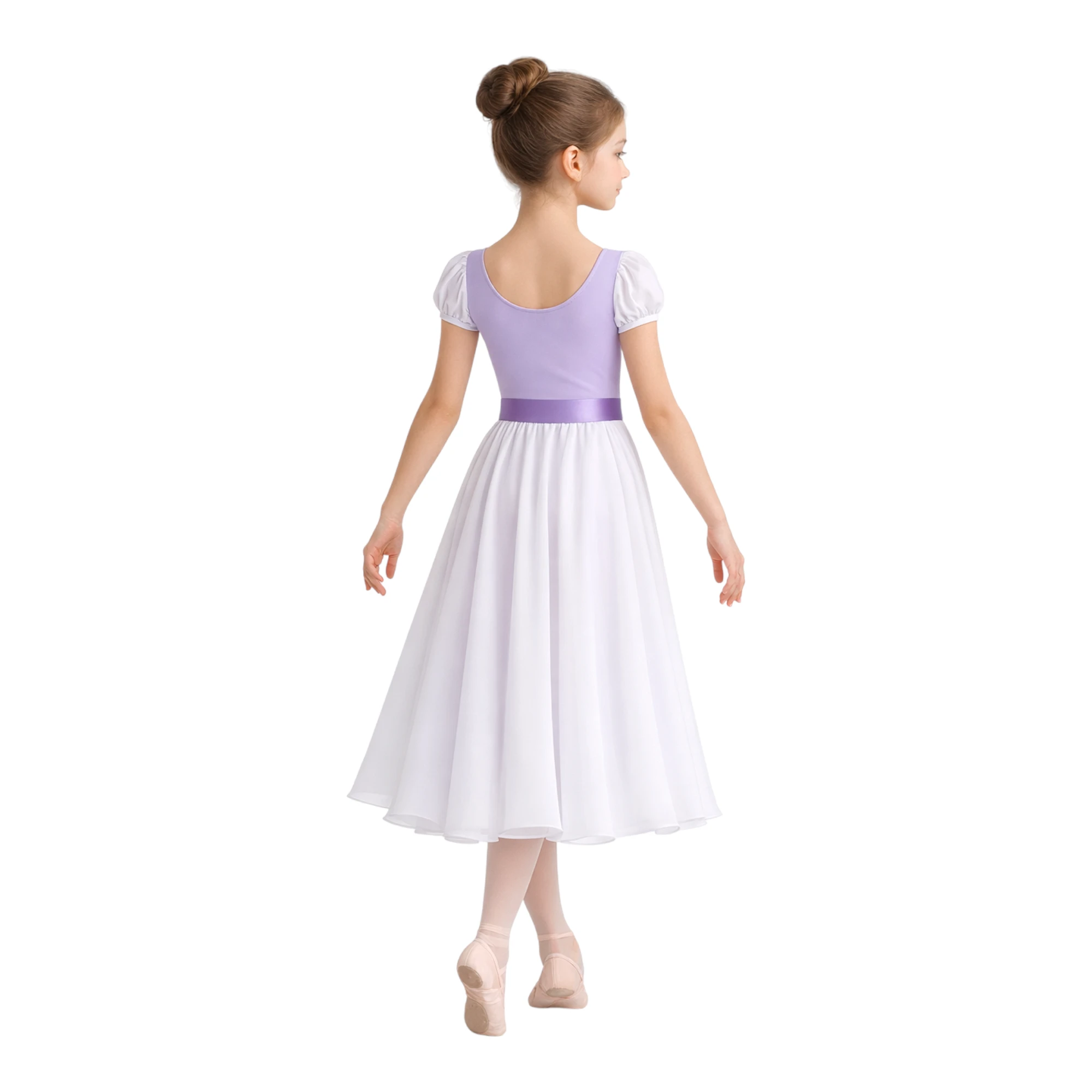 Costume da danza con maniche a volant e gonna lunga REF029 – vista posteriore