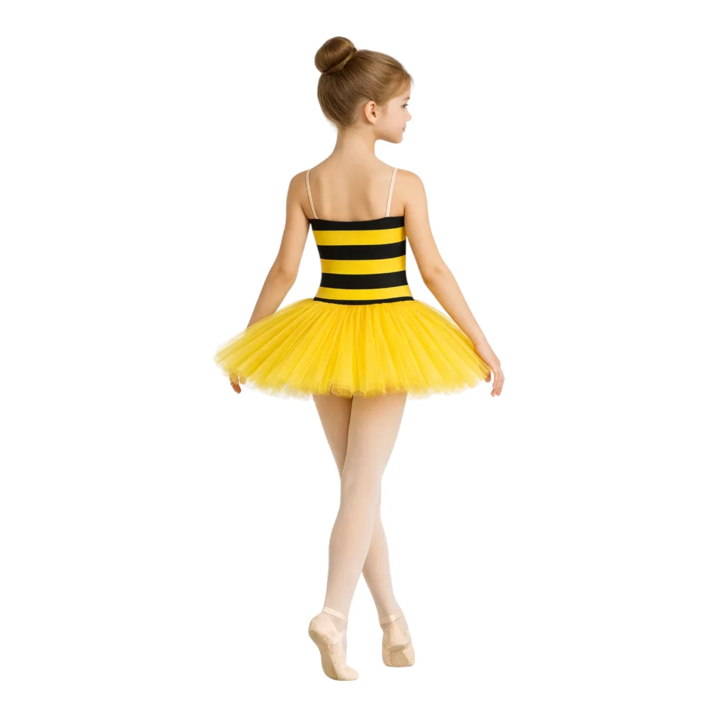 Tutù danza a tema ape con gonna in tulle – TMT001 – vista posteriore