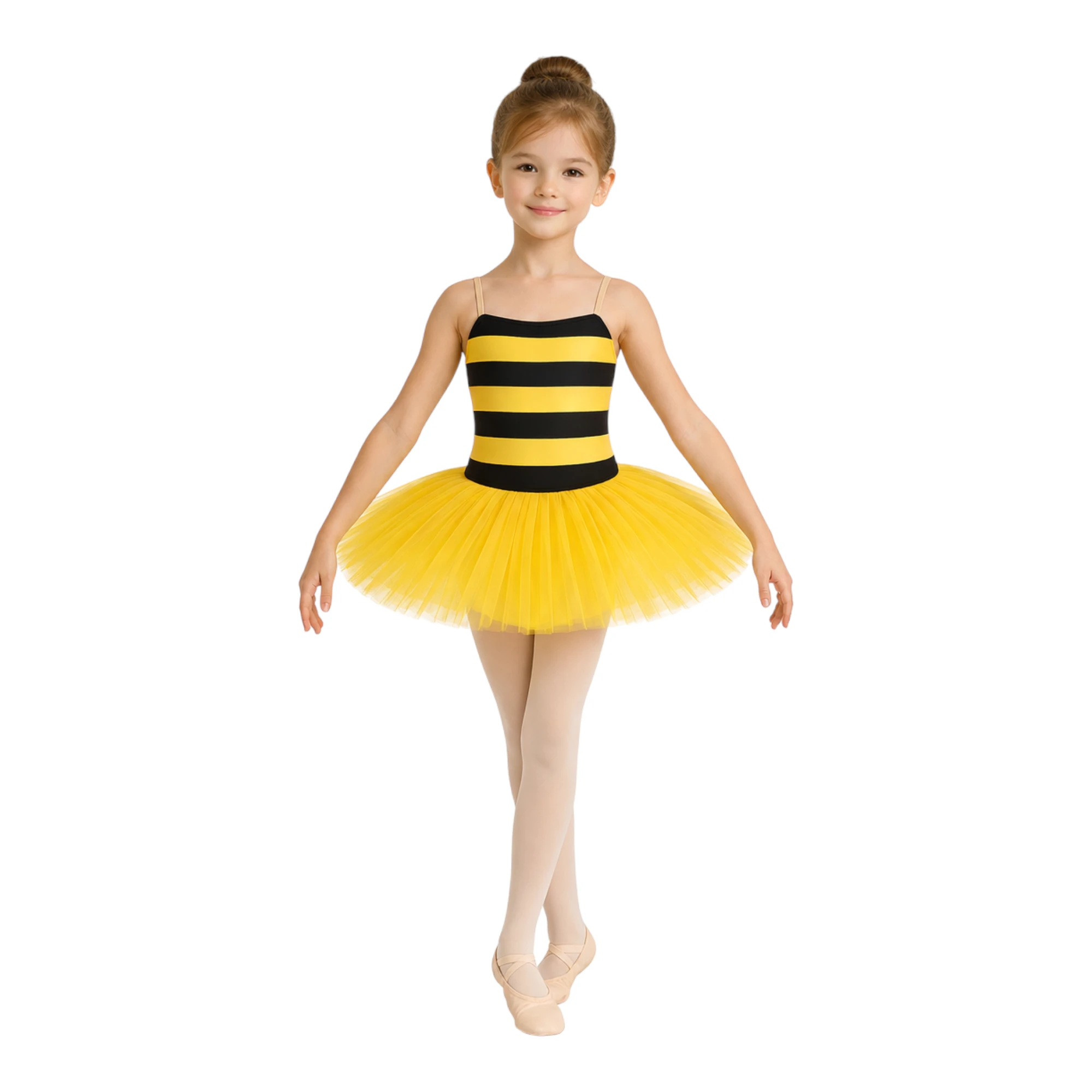 Tutù danza a tema ape con gonna in tulle – TMT001 – vista frontale