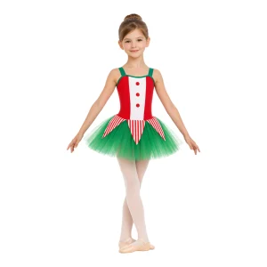 Costume danza a tema Polichinelle con inserto frontale – TMT002 – vista frontale
