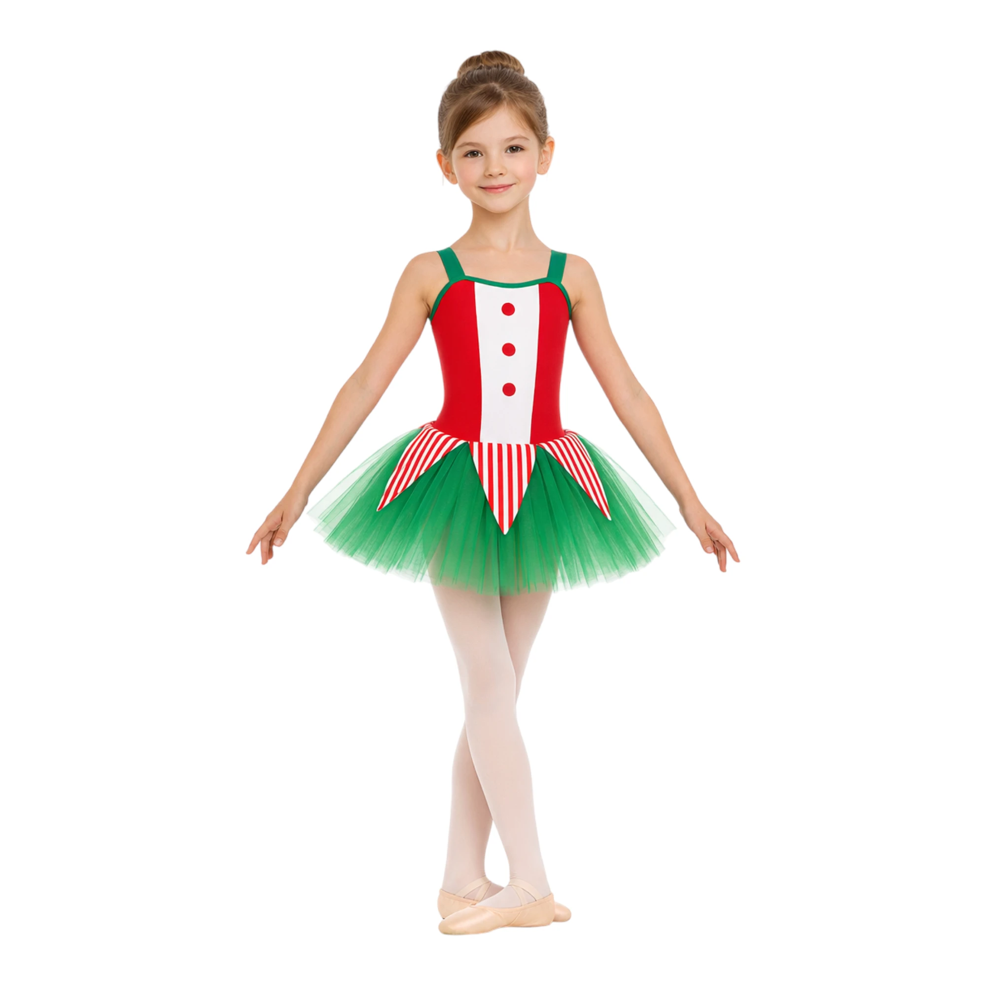 Costume danza a tema Polichinelle con inserto frontale – TMT002 – vista frontale