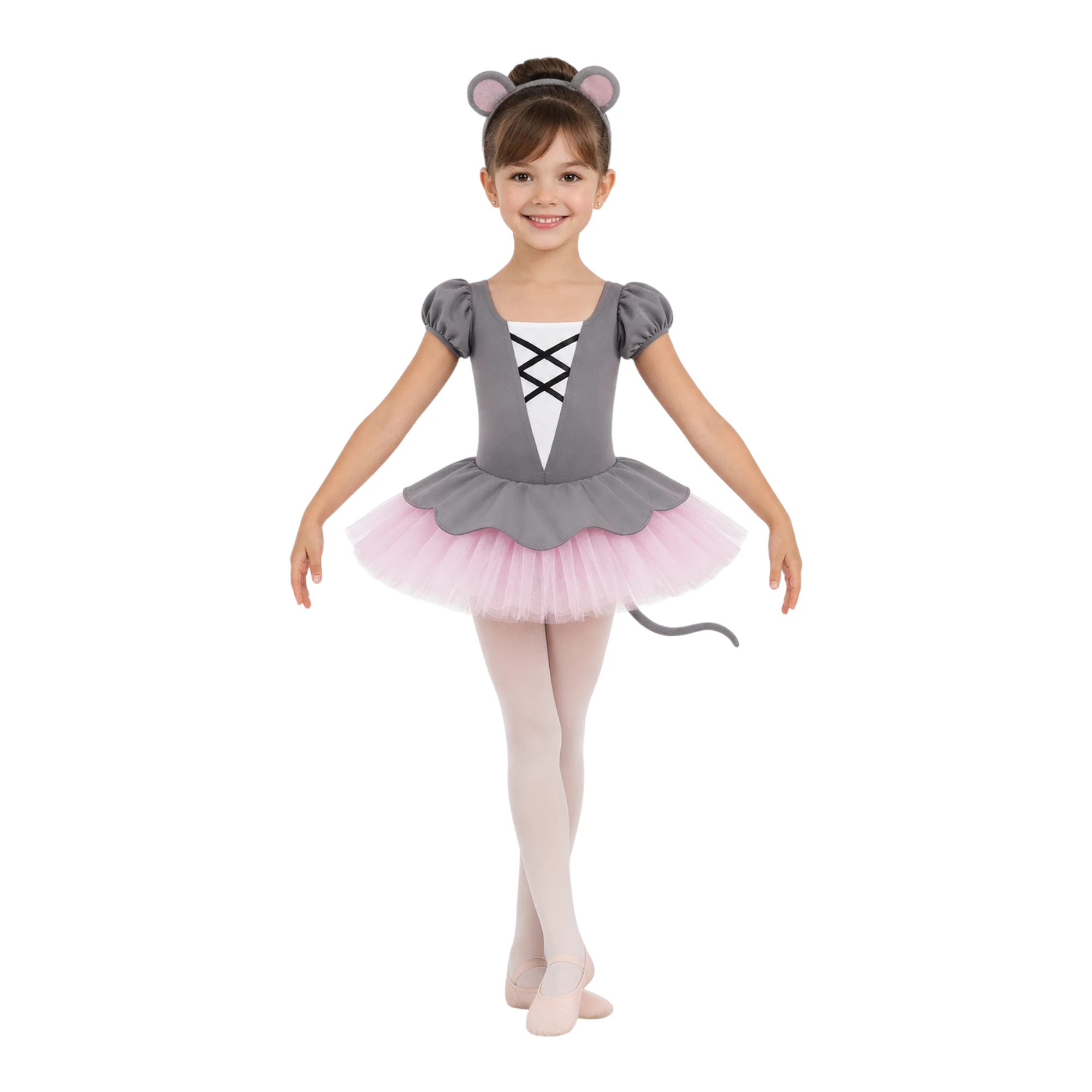 Costume danza a tema topolina con orecchie decorative – TMT003 – vista frontale