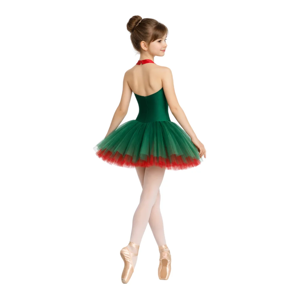 Tutù per danza a tema Polichinelle con gonna in tulle – TMT008 – vista posteriore