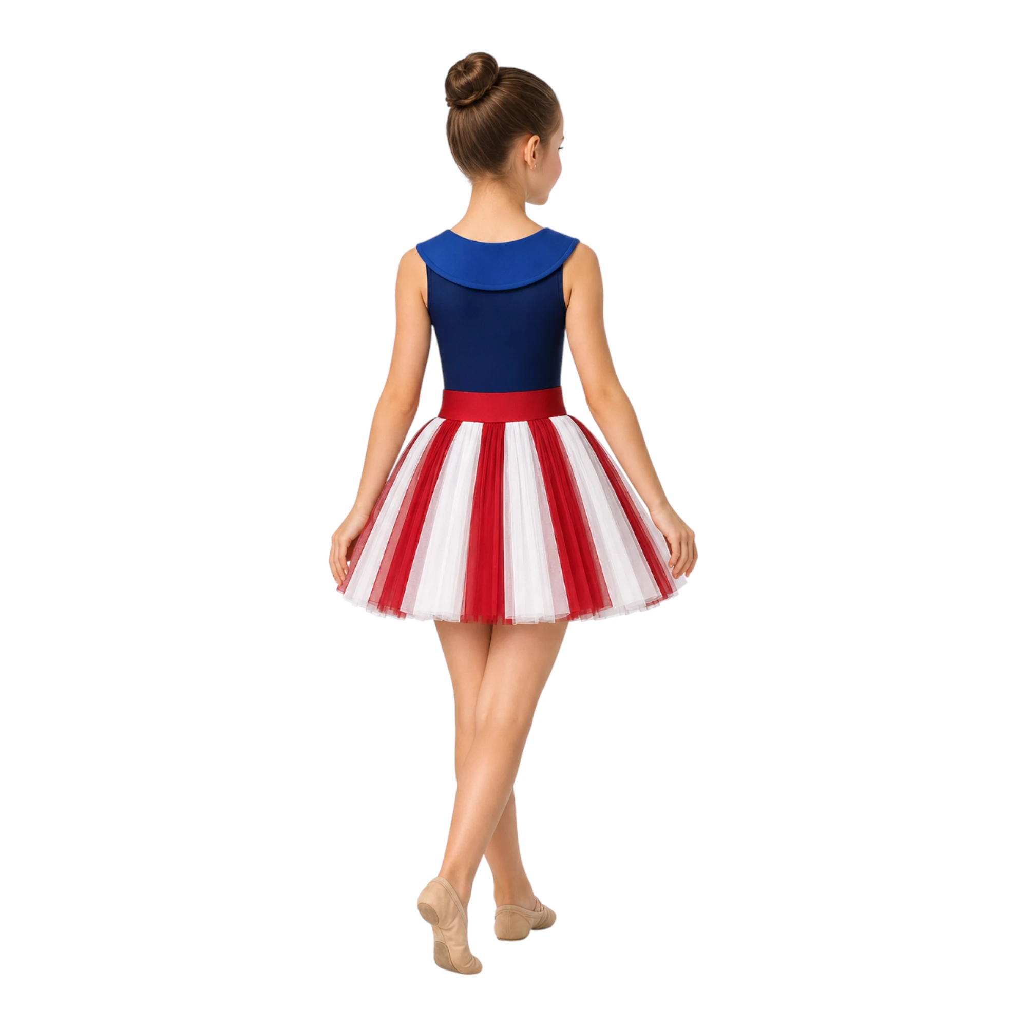 Costume danza a tema soldatina con gonna a pannelli – TMT009 – vista posteriore