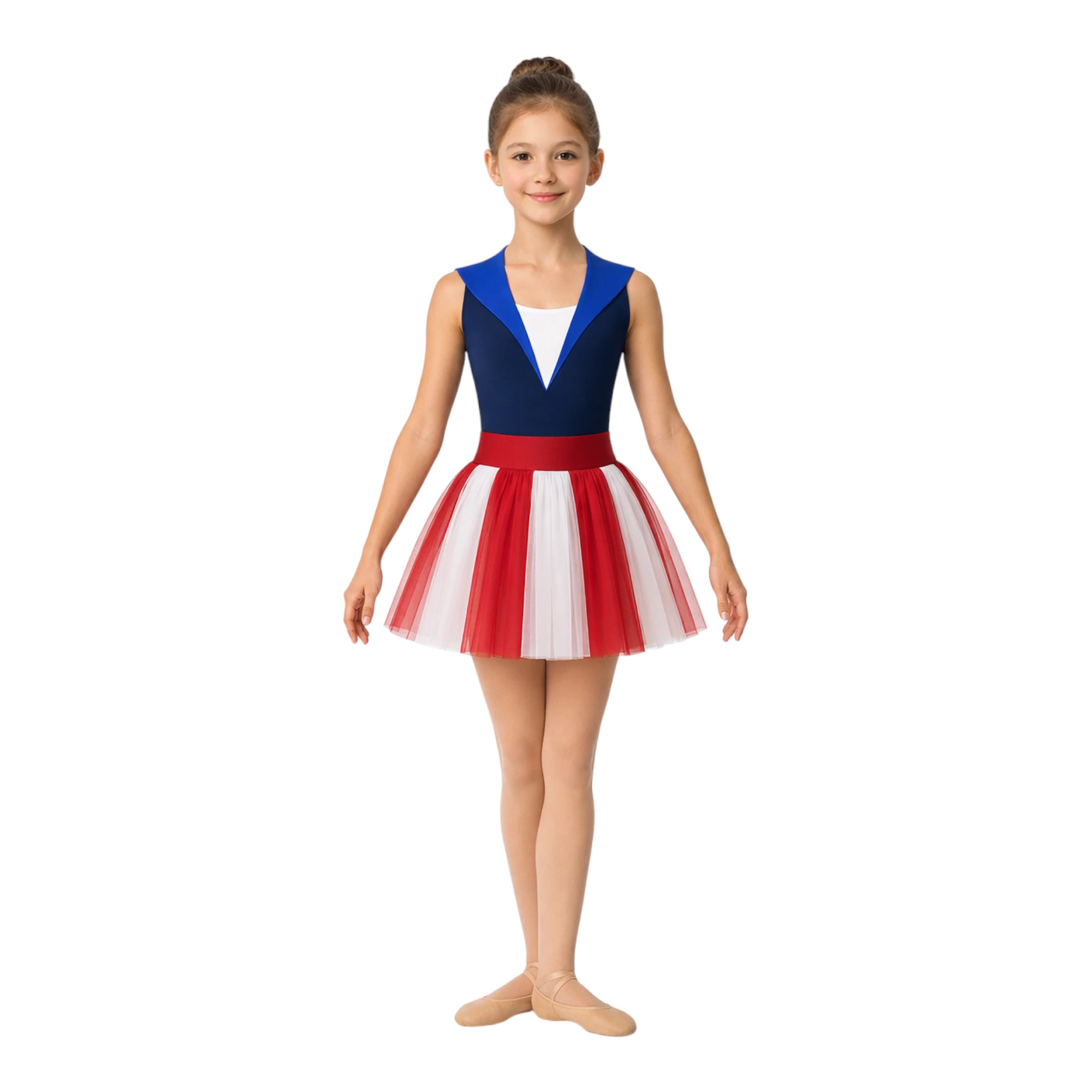 Costume danza a tema soldatina con gonna a pannelli – TMT009 – vista frontale