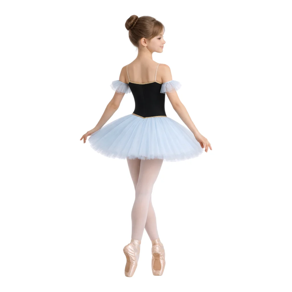 Tutù danza a tema Colombina con corpino decorato – TMT011 – vista posteriore