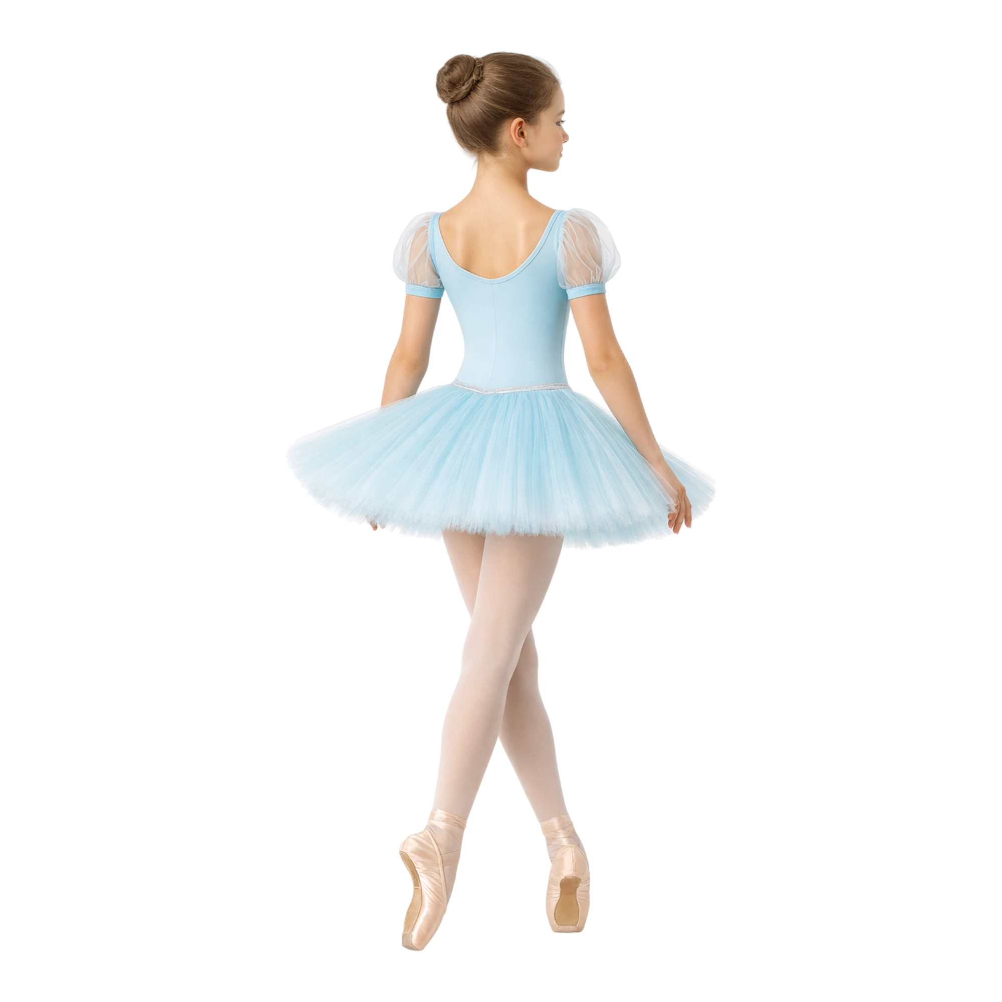 Tutù corto con maniche in tulle e gonna strutturata – vista posteriore