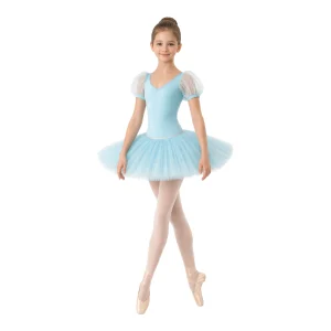 Tutù corto con maniche in tulle e gonna strutturata – vista frontale