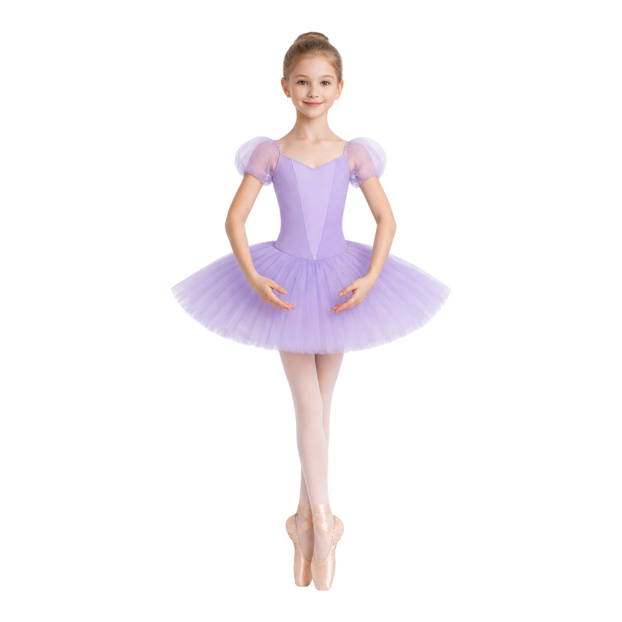 Tutù Corto con Maniche in Tulle e Corpino a Corsetto | TUM017 – Lilla.Wisteria-Lycra