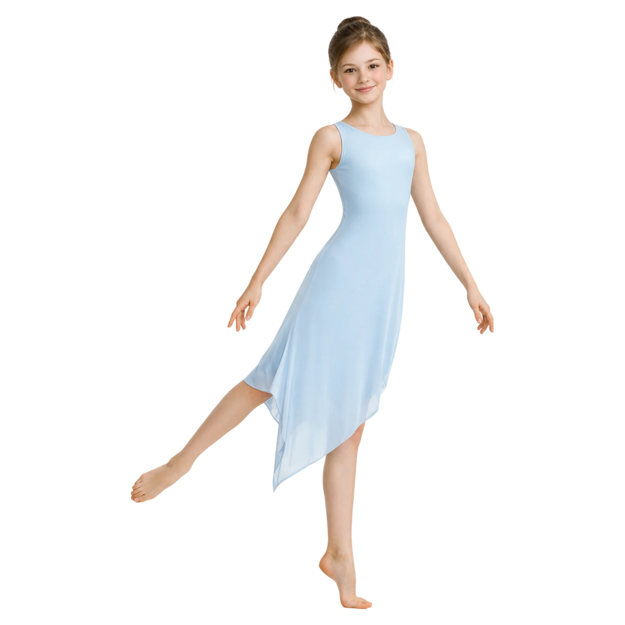 Abito Asimmetrico con Gonna Irregolare | W6 W6 – Celeste-Lycra