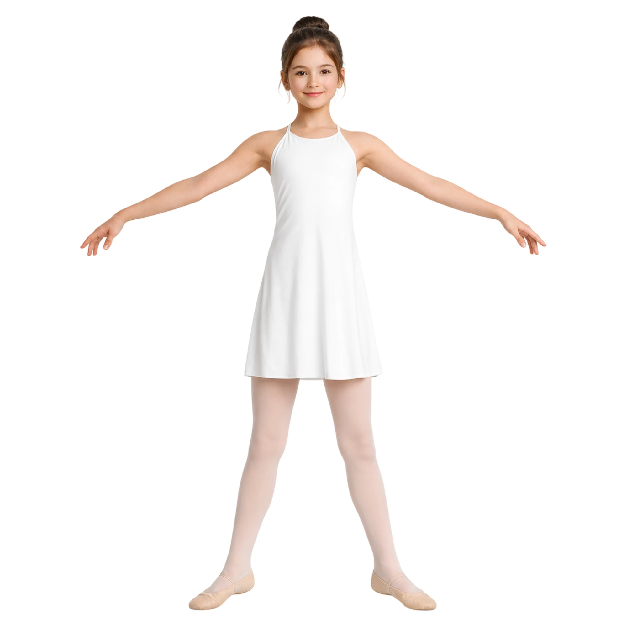 Abito Smanicato a Mezza Coscia | W4 W4 – Bianco-Lycra