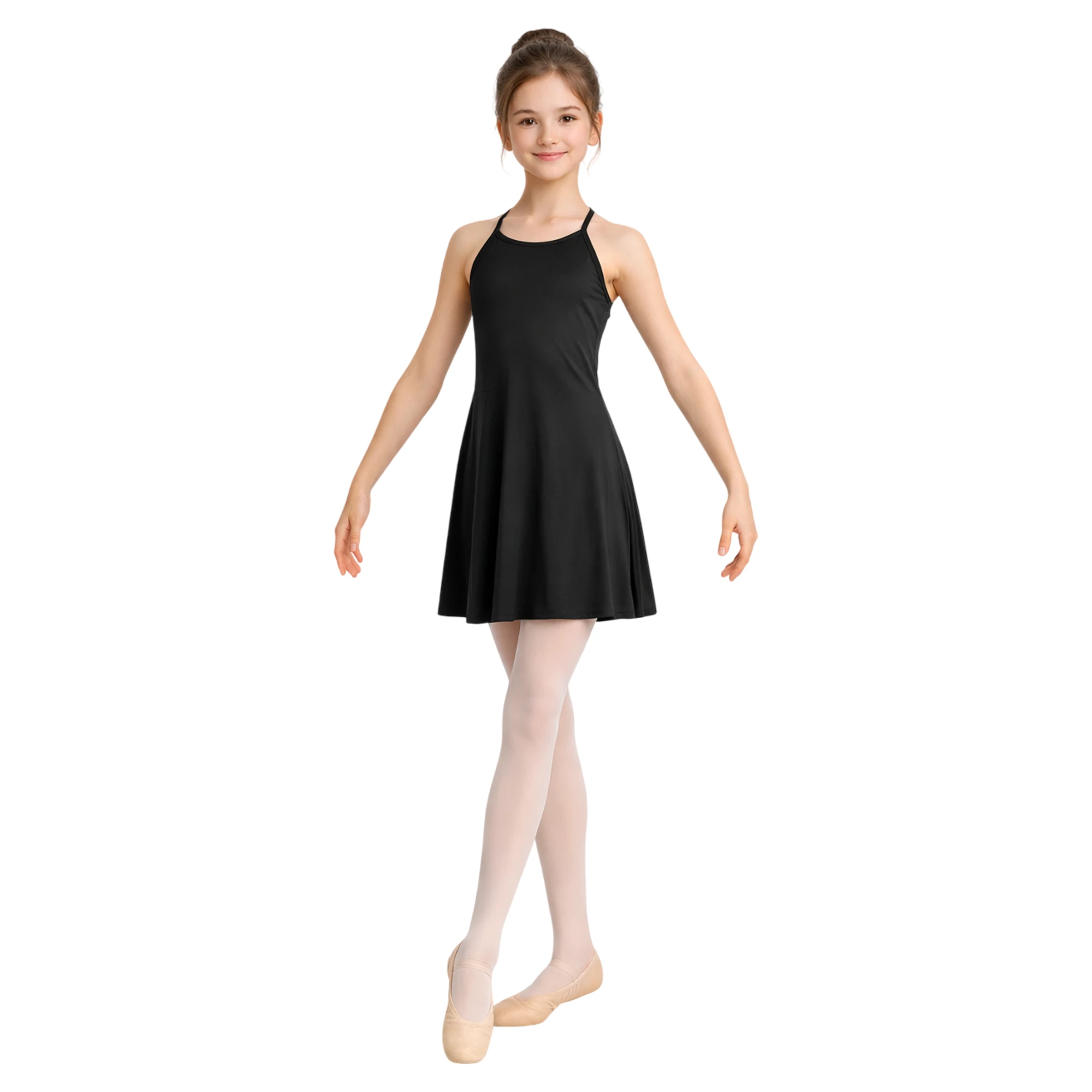 Abito Smanicato a Mezza Coscia | W4 W4 – Nero-Lycra