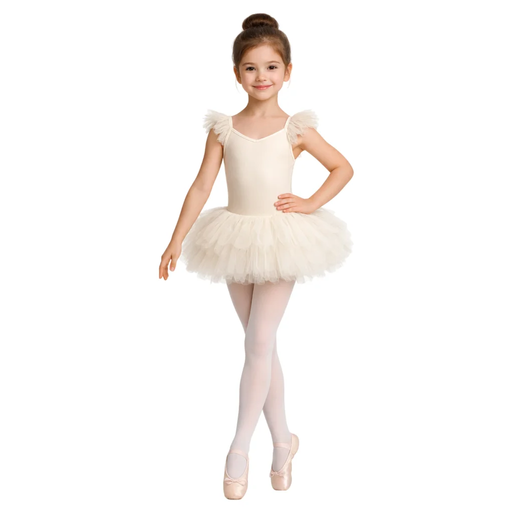 Tutù con Corpino Strutturato e Gonna Corta | TU4011 – Avorio-Lycra
