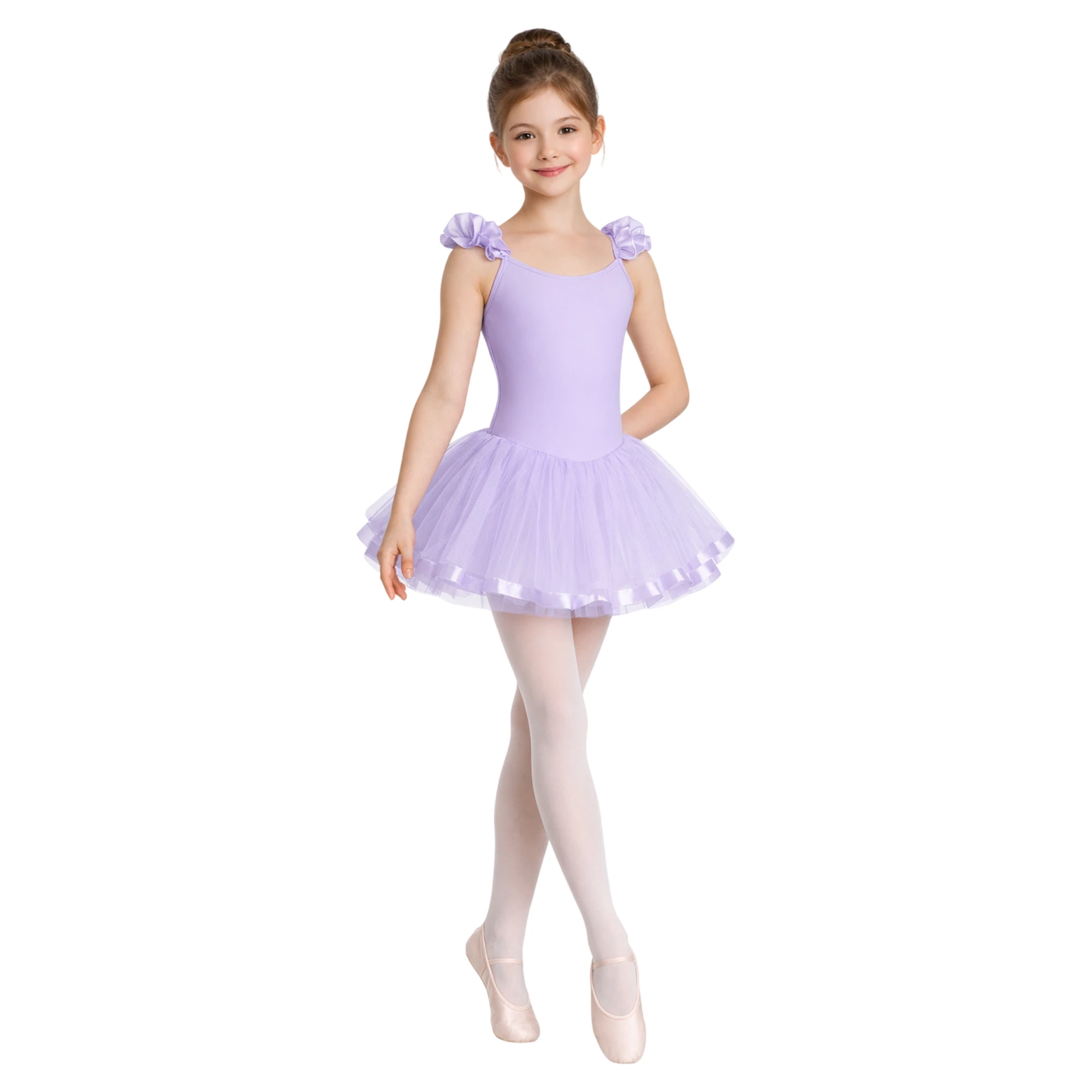 Tutù con Rouche in Chiffon e Nastro in Raso | C2645M – Lilla-Lycra