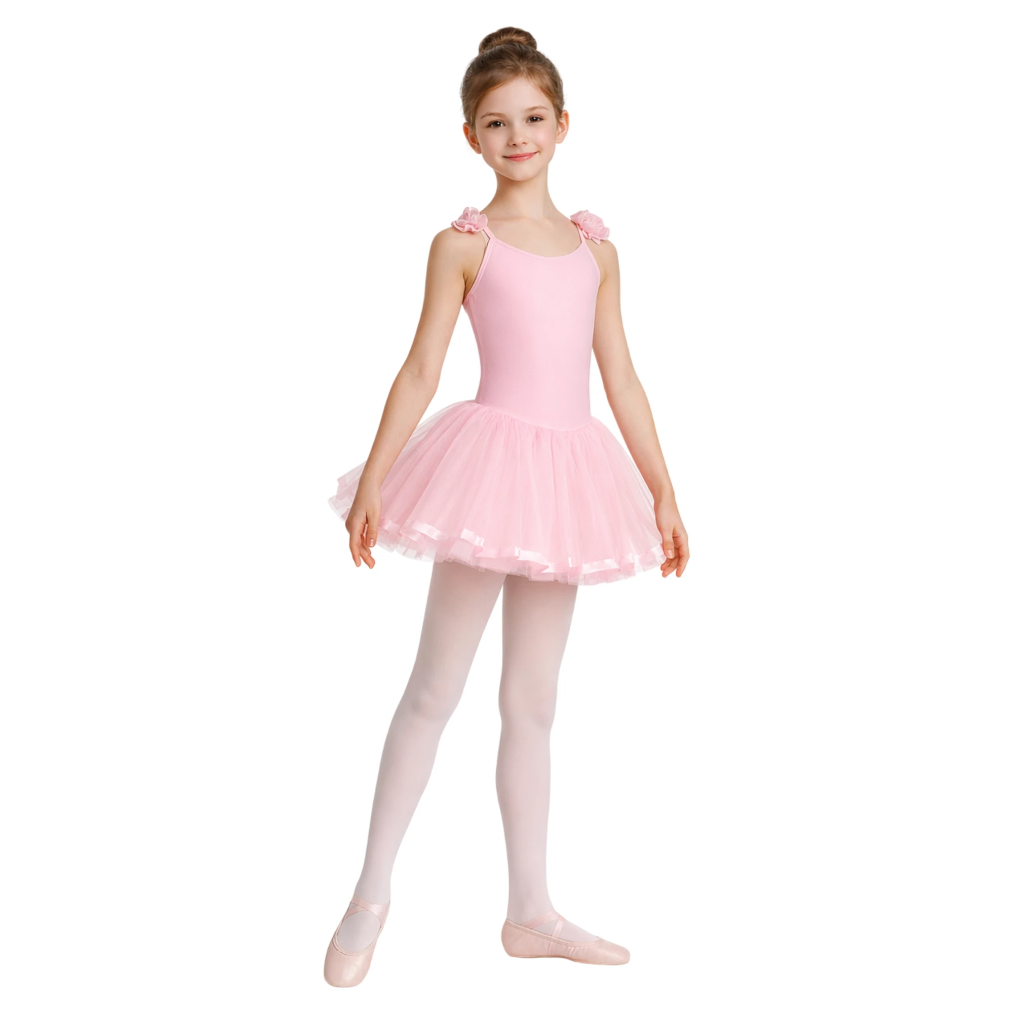 Tutù con Rouche in Chiffon e Nastro in Raso | C2645M – Rosa Confetto-Lycra